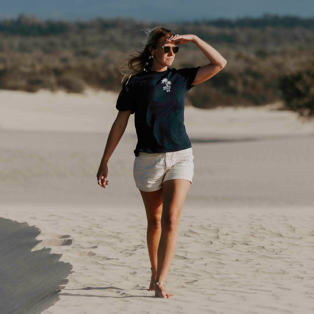 Horizon Palm Boxy Tee – Women's