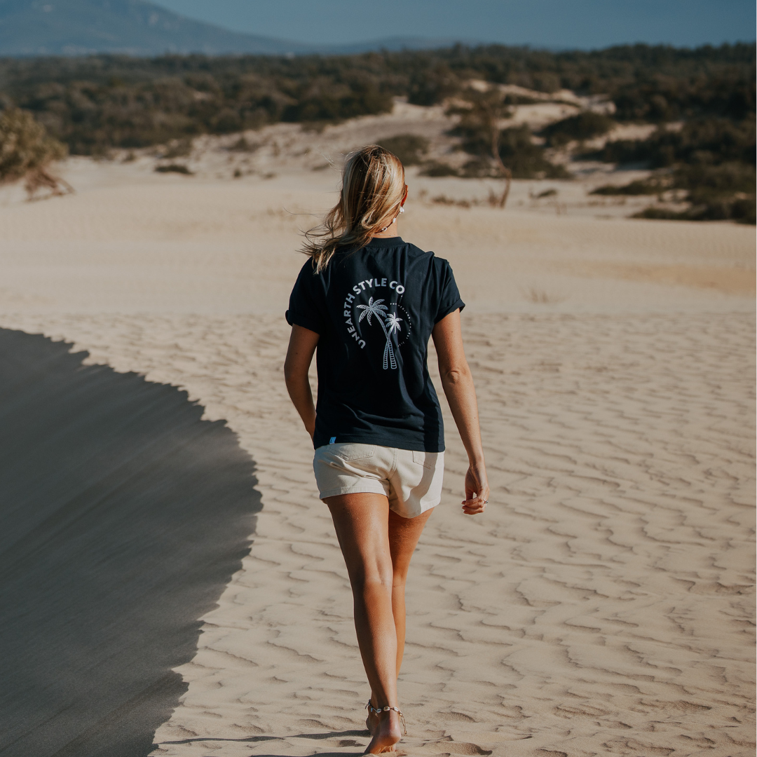 Horizon Palm Boxy Tee – Women's